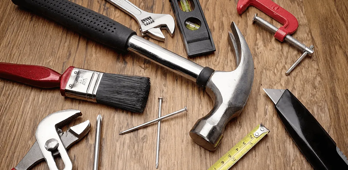 Handyman tools laid out for home repair and maintenance work in Chattanooga, TN