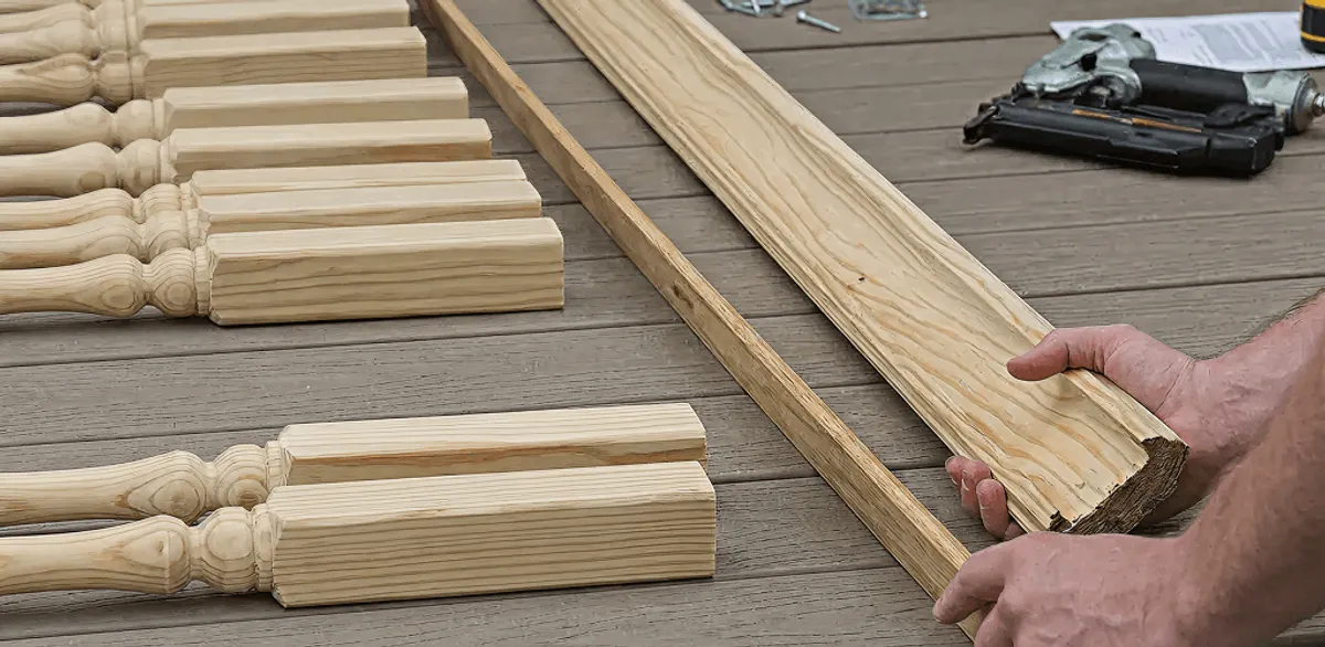 Handrail installation materials and wood components for stair rail work in Chattanooga, TN